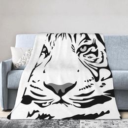 Blankets Flannel Blanket Tiger Pattern Light Thin Mechanical Wash Warm Soft Throw On Sofa Bed Travel Patchwork