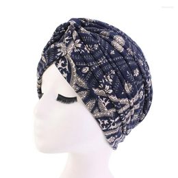 Ethnic Clothing 2022 Printing Cotton Turban Caps For Women Muslim Under Hijab Hat Female Head Wraps Islamic Headscarf Bonnet Arab African