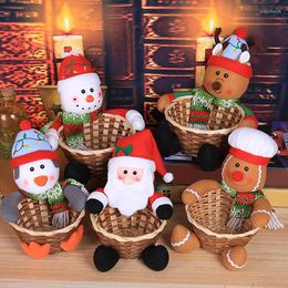 Christmas Decorations Merry Candy Storage Basket Decoration Santa Claus Organiser Craft Ornaments