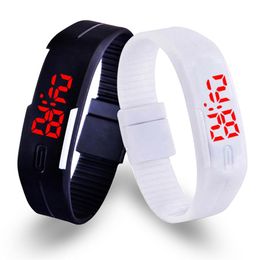 Digital LED Watches Men Children Outdoor Sports Clock Bracelet Watch Ladies relogio Silicone 13 Colours Wristwatch256A