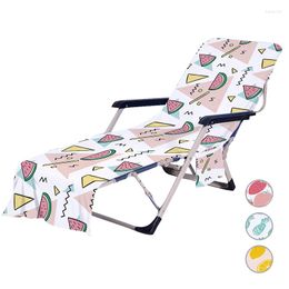 Chair Covers Fruits Series Summer Recliner Towel Soft Microfiber Beach Cover With Side Pocket Watermelon Pineapple Print Lounge