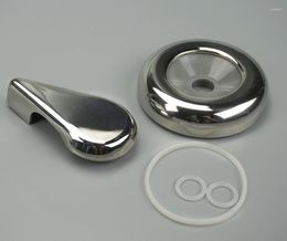 Bath Accessory Set Universal Spa Tub Stainless Steel Diverter Reinforced Handle Cap 3 5/8" Grey Smooth