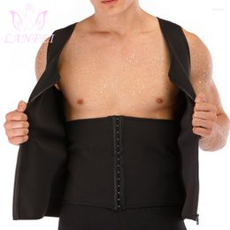 Men's Body Shapers LANFEI Neoprene Slimming Sauna Sweat Vest Mens Waist Trainer Workout Gym Shapewear Shaper Bodysuit Weighted