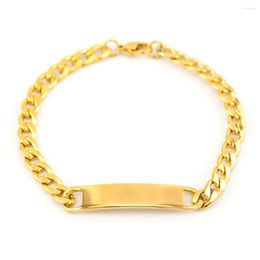 Charm Bracelets Bracelet Men Chain & Link Fashion Gold Stainless Steel Couples Jewellery IDBracelets Bangles Pulseira Masculin 10pcs