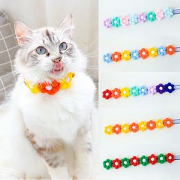 Dog Apparel Colourful Plush Floral Pet Collar Korean Fashion Dogs Cats Neckerchief 8 Flowers Kitten Puppy Necklace Grooming Accessories