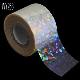 Elessical 120m 4cm Holographic Transparent Nail Foil Roll Chameleon Transfer Manicure Stickers Gradient Nail Art Design Decals169c