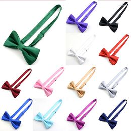 Bow Ties Men's Formal Suits Bowtie Adjustable Business 13 Colors Men Solid Double Fold For Wedding Groomsman