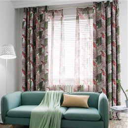 Curtain Chinese Style Idyllic Country Curtains For Living Room Bedroom Thickened Black Silk Shading Printing Custom