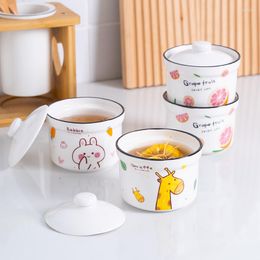 Bowls Steamed Egg Bowl With Lid Cute Small Stew Pot Household Water-proof Soup Bird's Nest Tonic Dessert Cup