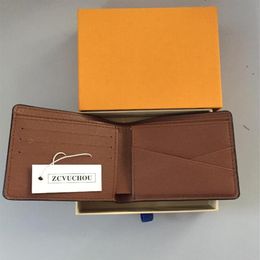 high quality Mens Wallet Men's Leather With Wallets For Men Purse Wallet Men Wallet with Orange Box Dust Bag218z