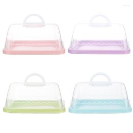 Storage Bottles Portable Plastic Square Cake Box Cupcake Dessert Container Case Handheld Carrier Wedding Birthday Supplies