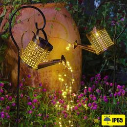 Solar LED Watering Can Lights Hollow Hanging Waterproof Energy-saving Decorative Lamp For Lawn Yard Garden Outdoor LIghting