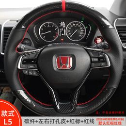 For Honda Civic Accord XRV CRV Hand Sewn non-slip Leather Steering Wheel Cover