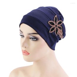 Ethnic Clothing Fashion Turbans Hat For Women Rhinestone Hijab Bonnet Muslim Headscarf Hairloss Turban Female Headwear Accessories