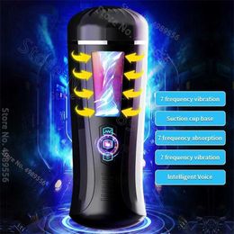 Sex toys massager Men's Multi Frequency Extrusion Cup Vibration Clip Suction Masturbation Toys Aircraft Adult Fun Products