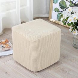 Chair Covers 10'-13' Stretch Plush Square Ottoman Footstool Slipcover Washable Polyester Furniture Cover Sofa Pleda Case Protector