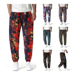 Ethnic Clothing African Clothes For Men Bazin Rich Geometric Print Pants Male Bohemian Style Loose Wide Leg Casual Dashiki Fashion Trousers