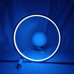 Table Lamps LED Lamp Bedroom Dia25cm Circular RGB Remote Desk For Living Room Bedside Restaurant Bar Indoor Decor Lighting