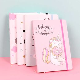 A5 A6 Pocket Cute Unicorn Student Notebook Hardcover Korean Cartoon Book A7 Mini Notepad Diary Handbook Stationery
