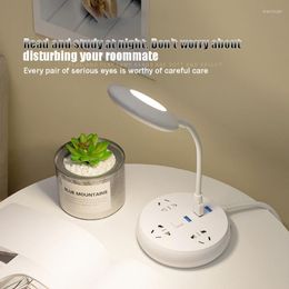Table Lamps USB Direct Plug LED Desk Lamp Portable Eye Protection Student Study Reading Household Bedroom Bedside Night Light