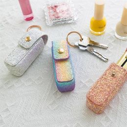 Milkjoy Cute Mini Lipstick Pack Cosmetics Bag Portable Glitter Fashion Kawaii Lipsticks Storage Pendant For Women Cosmetic Bags & 2328