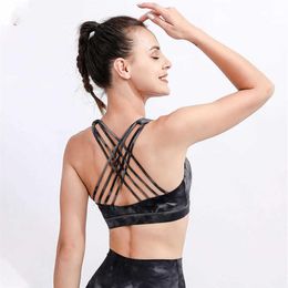 Yoga Sports outfit shaping Bra Full Cup Quick Dry Top Shockproof Cross Back Push Up Workout for Women Gym Running Jogging Fitness229z