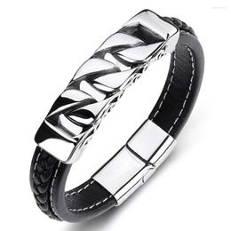 Strand Stainless Steel Bracelet 19/21/23 Cm Men's Leather Jewellery 2022 Punk Gifts