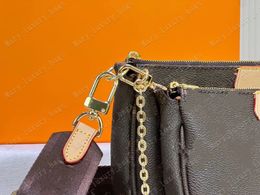 Designer wallet 3 in 1 brand bag fashion 44823 tote quality high cross-body chain bag Brown classic shell265E