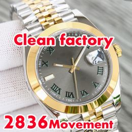 Annie R clean factory 2836 Movement Men's Luxury Watch Roman Digital Green Dream 41mm Luminous lighting watches 904L steel strap 100meter waterproof Swimming