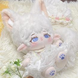 Table Cloth 20CM Cute Plushie Pillow Cosplay Xmas Gift Kawaii Virko Monster Animal Ear Fur Tail Plush Stuffed Doll Body Toy