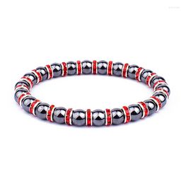 Strand Energy Magnetic Hematite Beads Bracelets Fashion Nature Stone Health Protection Jewelry Women Crystal Stretch Charm Bangle