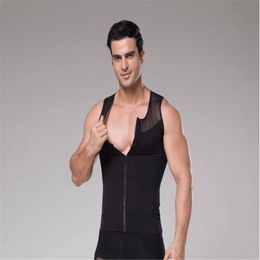 Men's Body Shapers Gynecomastia Slimming Boobs Men Zipper Abdomen Control Corset Big Belly Tummy Trimmer Compression Vest