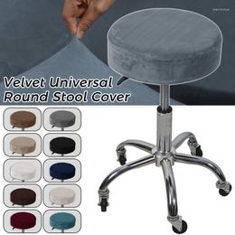 Chair Covers 11 Styles Round Cover Solid Colour Velvet Stool Elastic Seat Home Bar Simple Stretch Slipcover Fashion
