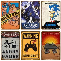 Retro Video Game Tin Sign Poster Vintage Wall Posters Metal Signs Decorative Plate Kitchen Plaque Metal Decor Accessories Size 20X30CM w01