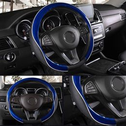 Steering Wheel Covers Universal 38CM Car Steering-Wheel Microfiber Leather Anti-slip Skidproof Handmade Automobile Cover