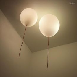 Ceiling Lights For Kids Room Dia20 H27cm Brushed Glass E27 1 Bulb Modern Light Fixture Balloon Design Simple Bedroom