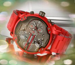 Famous Luxury Fashion Crystal Big Watches 50mm Quartz Movement Red Rubber Stainless Steel Belt Luxury Popular Wristwatch montre de luxe gifts