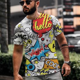 Men's T Shirts Summer -selling Oversized Loose T-shirts Short-sleeved Mixed Graffiti Printing