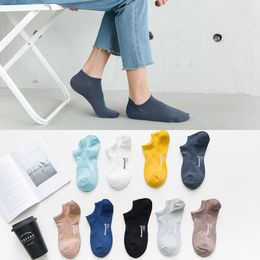 Men's Socks 5Pairs/lot Spring Summer Men Solid Colour Shallow Mouth Invisible Cotton Boat For Man Short Ankle Sock Meias