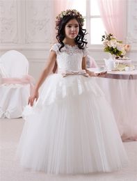 Girl Dresses White Lace Girls O Neck Pageant For Little First Communion Dress Vestidos De Primera Comunion