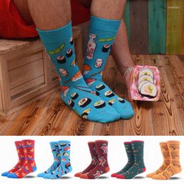 Men's Socks SOPLCAALCK Wedding Funny Men Cartoon Animal Pug Monkey Food Sushi Creative Calcetines Hombre Divertido Skarpetki