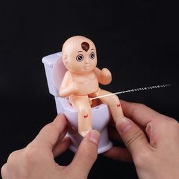 Novelty Games Squirt Joke Toy Doll Toilet Pee Cartoon Boy Water Spray Trick Funny Children Tricky Shooting Water Toilets Toys 1215