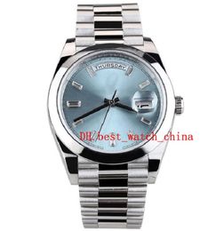 228206 watch Ice blue face Platinum dial 40mm date display Men's automatic Mechanical watch Asia 2813 Sport Sapphire Glass 2022
