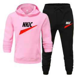 Men Sportswear Tracksuits Sweater Suit Hoodies Pants Sports Clothing Spring Autumn New Sets Jogging Trousers Running Male Tracksuits Brand LOGO Print