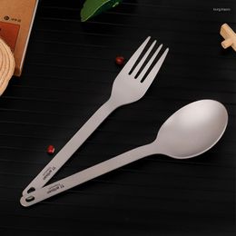 Dinnerware Sets Titanium Dinner Fork Spoon Home Kitchen Cutlery Set Bacteriostatic Flatware Drop