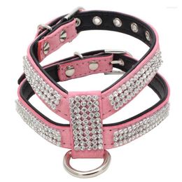 Dog Collars Pet Adjustable Necklace Collar Quick Release Shine Rhinestone Harness For Small Large Dogs PC712