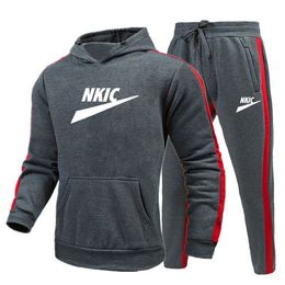 Erkek spor giyim seti marka eşofmanları iki parça seti homme kıyafetleri hoodies pantolon takım elbise erkek sokak girci kapüşonlu ceketler artı boyutu