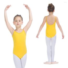 Stage Wear Cotton/Lycra Camisole Dance Leotard Gold Gymnastics Girls Ballet Bodysuit Kids School Uniforms