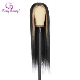 Lace Wigs Colour P1B-27 Peruvian Human Hair Coloured Straight Pre Plucked 13x6 Front Remy Long Wig For Women