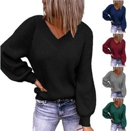 Men's T Shirts Fashion Women's Loose V-Neck Solid Colour Pullover Blouse Casual Knit Sweater Playera Tee Shirt Femme